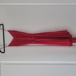 L'agence red silk spaghetti strap dress